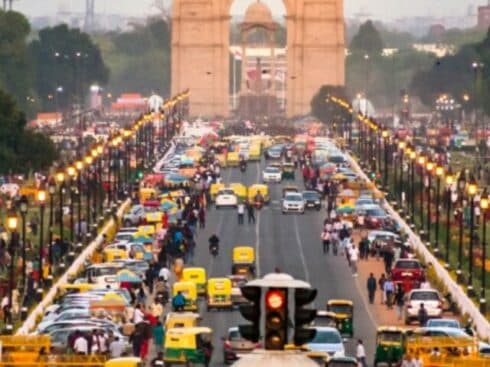 New,Delhi,,India,,March,,2019:,Delhi,City,Street,View,From