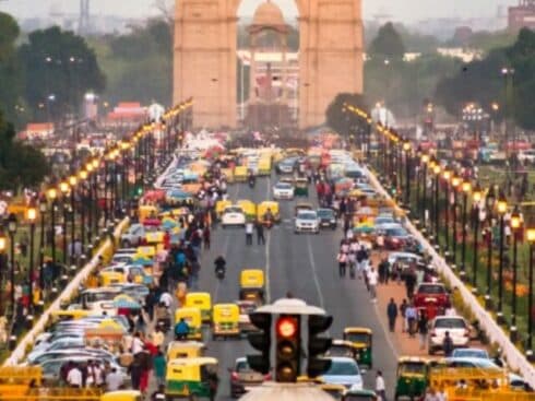 New,Delhi,,India,,March,,2019:,Delhi,City,Street,View,From