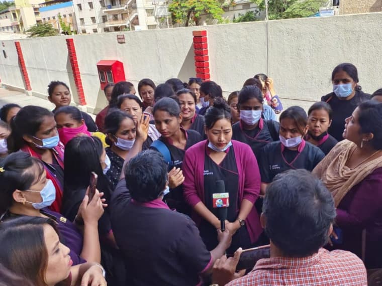 Women Gig Workers Protest At Urban Company's Bengaluru Office Over New Work Policy