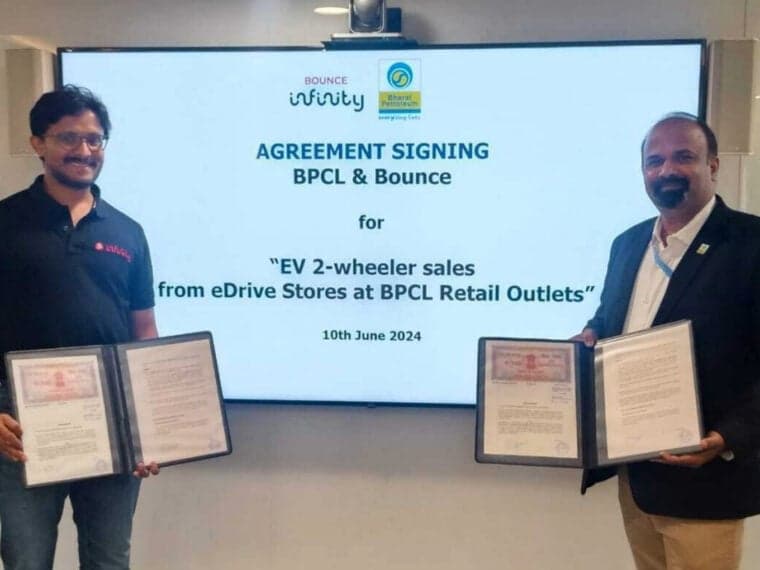 BPCL Partners With Bounce Infinity To Sell EVs At Fuel Pumps