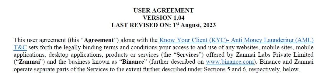 WazirX User Agreement