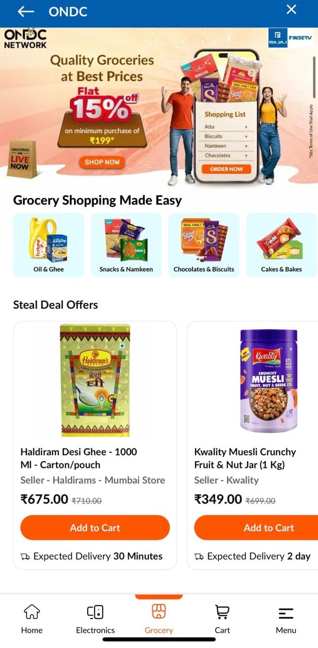 Bajaj Markets Ventures Into Grocery & Food Delivery Via ONDC