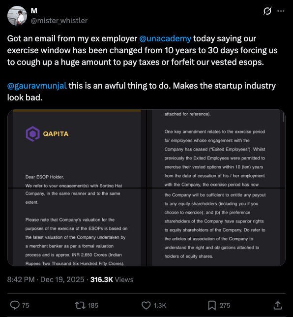 Unacademy’s Gaurav Munjal Issues Clarification On Changing ESOP Exercise Window