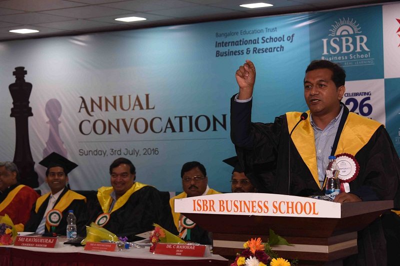 Delivering Keynote speech at Graduating ceremony at ISBR