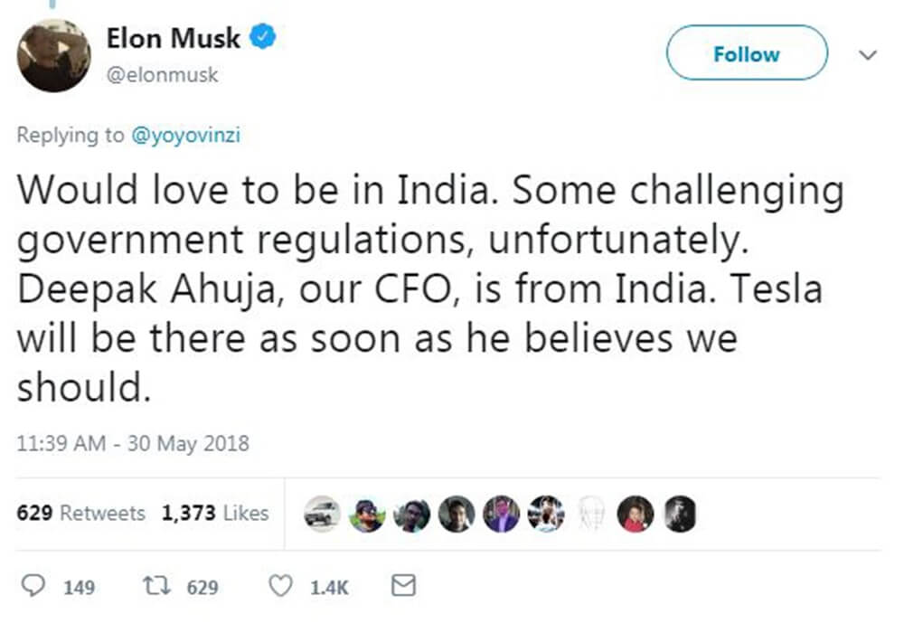 Elon Musk Tweets: Would Love To Be In India, Some Challenging Government Regulations, Unfortunately