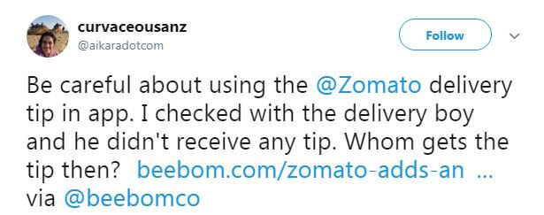 Zomato Wooes Its Food Delivery Executive With ‘Tip’ Feature