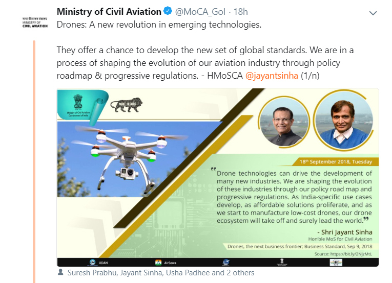 Drone Ecosystem To Take Off With India-Specific Use Cases: MoS Sinha