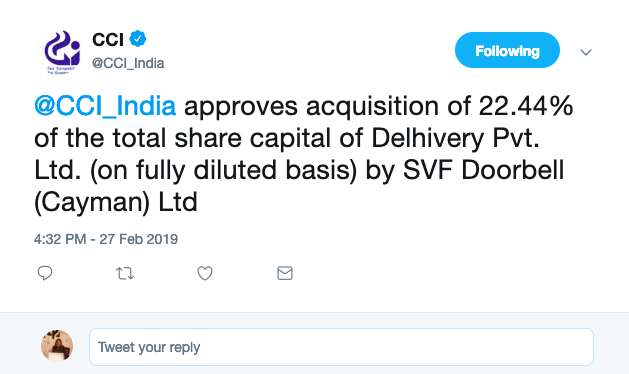 Breaking: SoftBank Gets CCI Approval To Pick Up 22.44% Stake In Delhivery