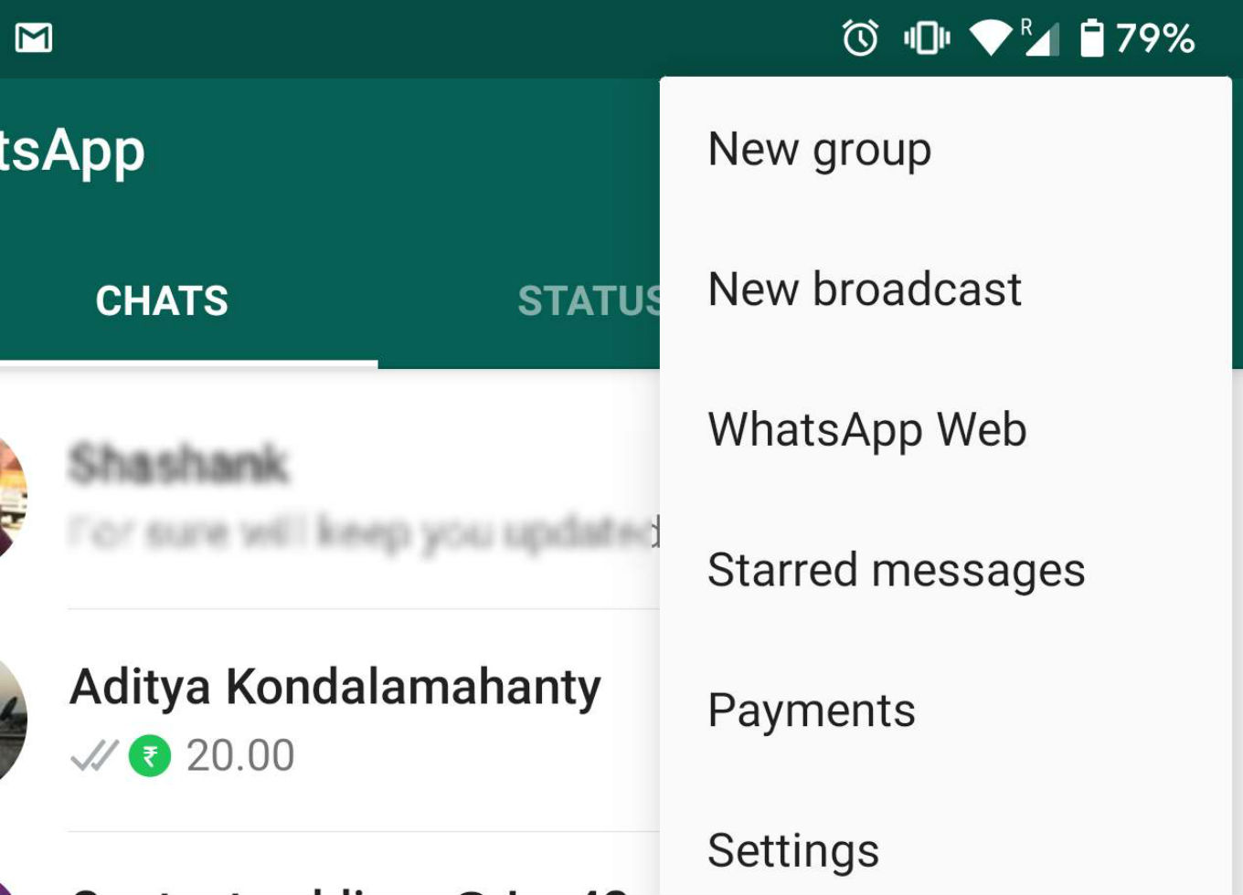 whatsapp payment feature