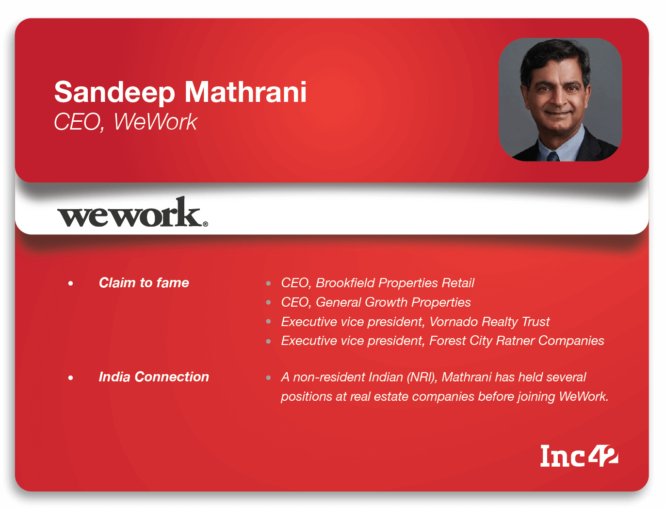 Sandeep Mathrani - Indian CEOs At Global Tech Giants: WeWork, IBM Join The Club
