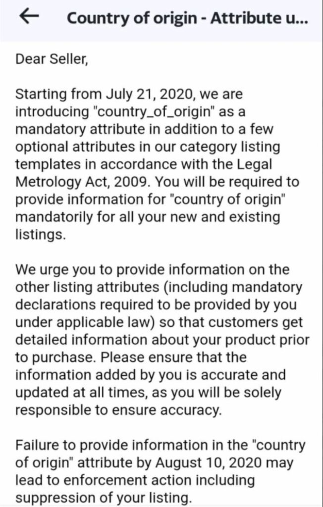 Amazon Sets August 10 Deadline For Sellers To Display ‘Country Of Origin’