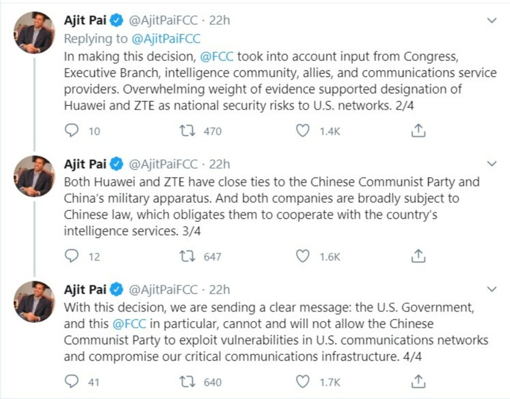 US Bans Huawei, ZTE Citing National Security Threats; India May Could Be Asked To Follow Suit 