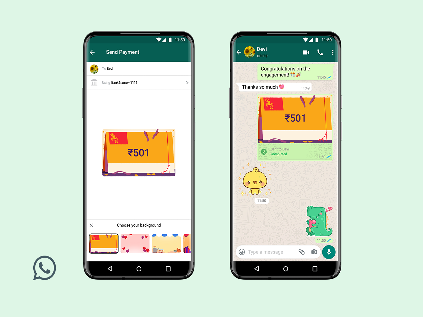 WhatsApp Adds Payments Background Feature