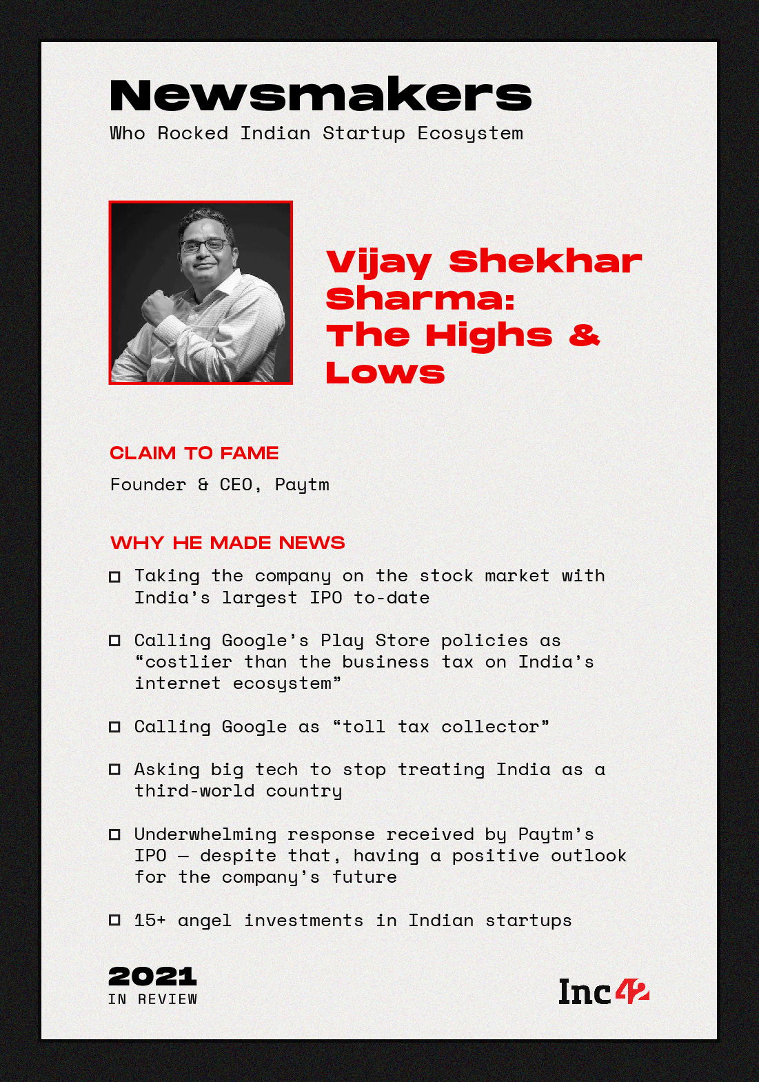Vijay Shekhar Sharma — The Highs & Lows 