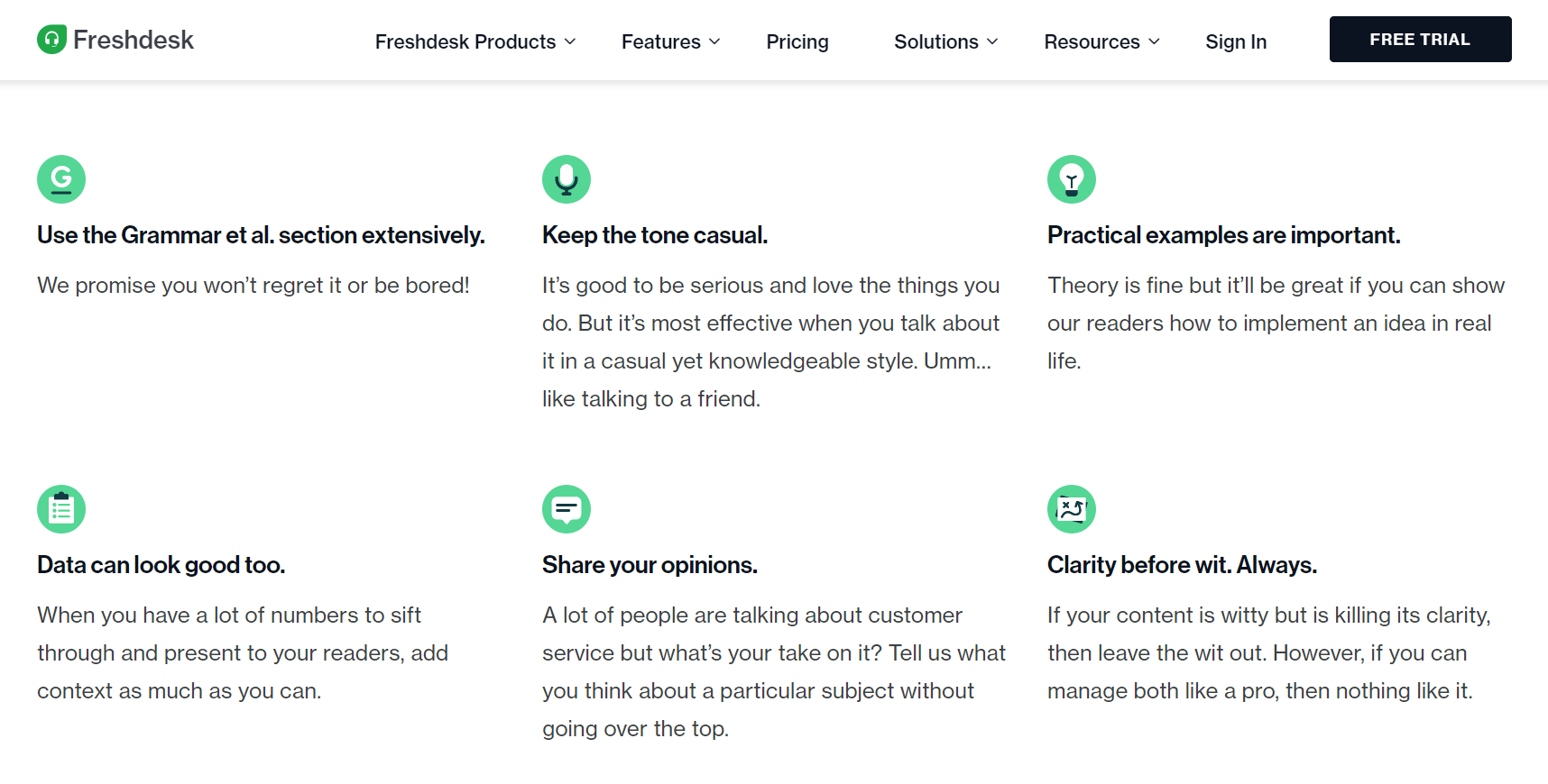 Freshworks’ extensive brand style guide