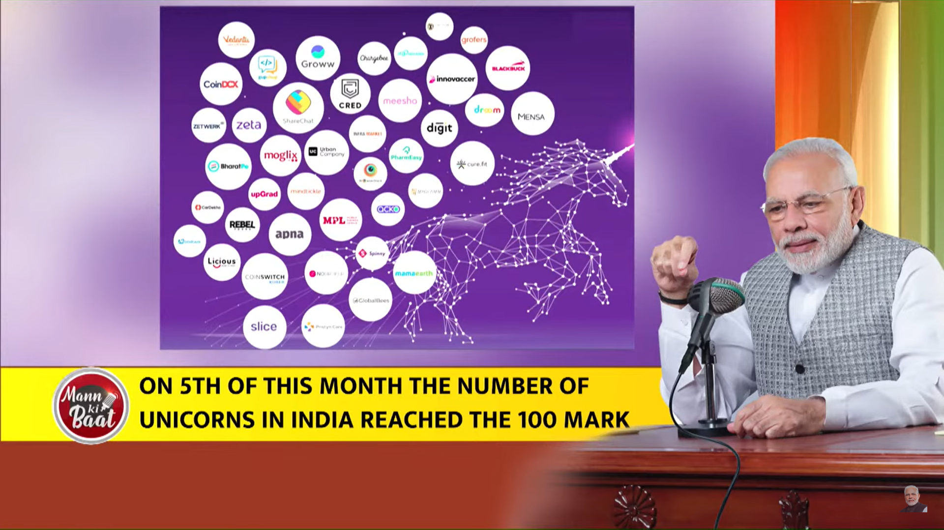 PM Modi lauded India's startup ecosystem for 100 unicorns in Mann Ki Baat