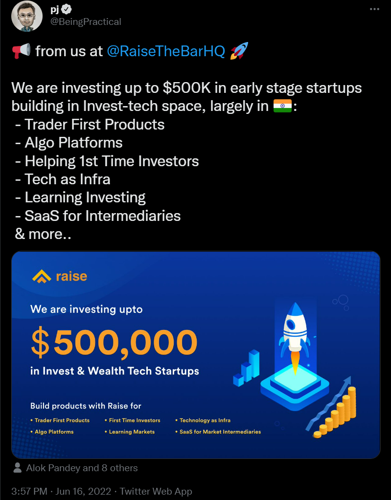 Fintech platform Raise Financial Services To Invest In Early-Stage Startups