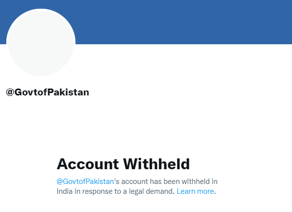 Pakistan Govt Twitter