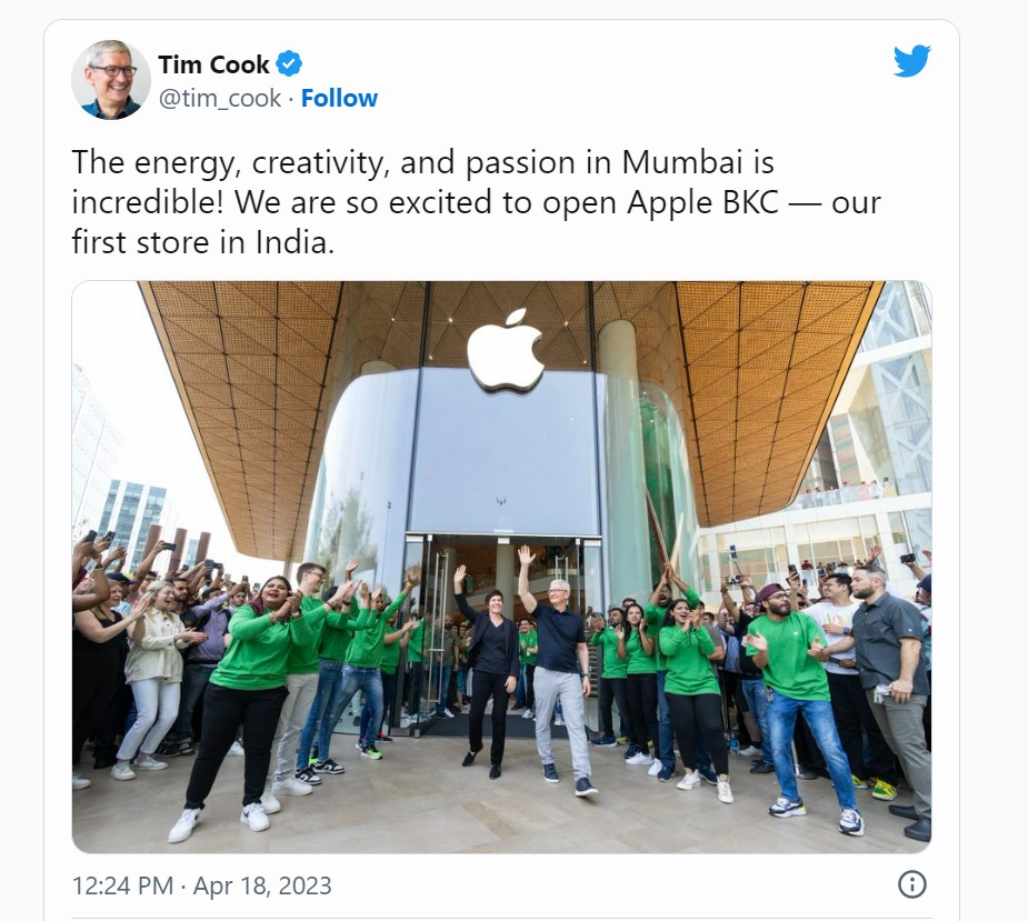 Tim Cook Launches India's First Apple Store In Mumbai's BKC