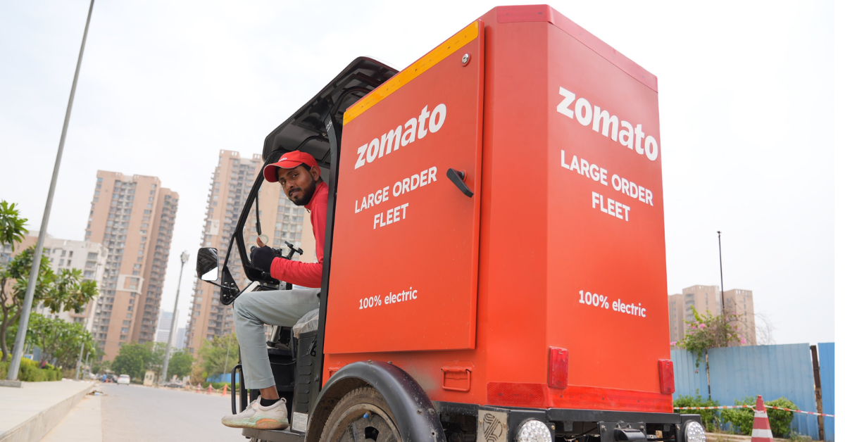 Zomato Continues Its Experiments, Unveils All-Electric ‘Large Order Fleet’